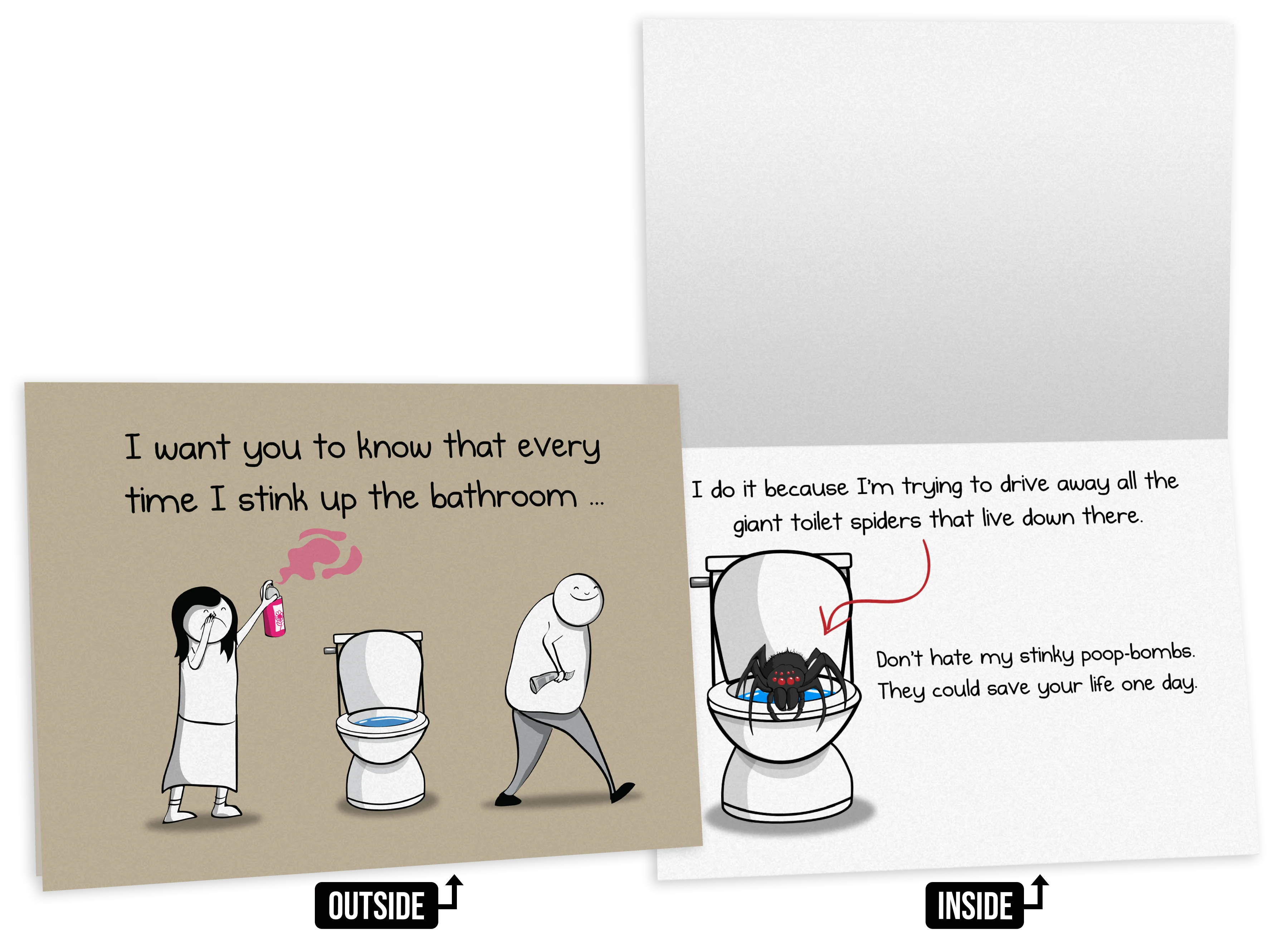 NSFW Toilet Spider - Love & Friendship Greeting Card