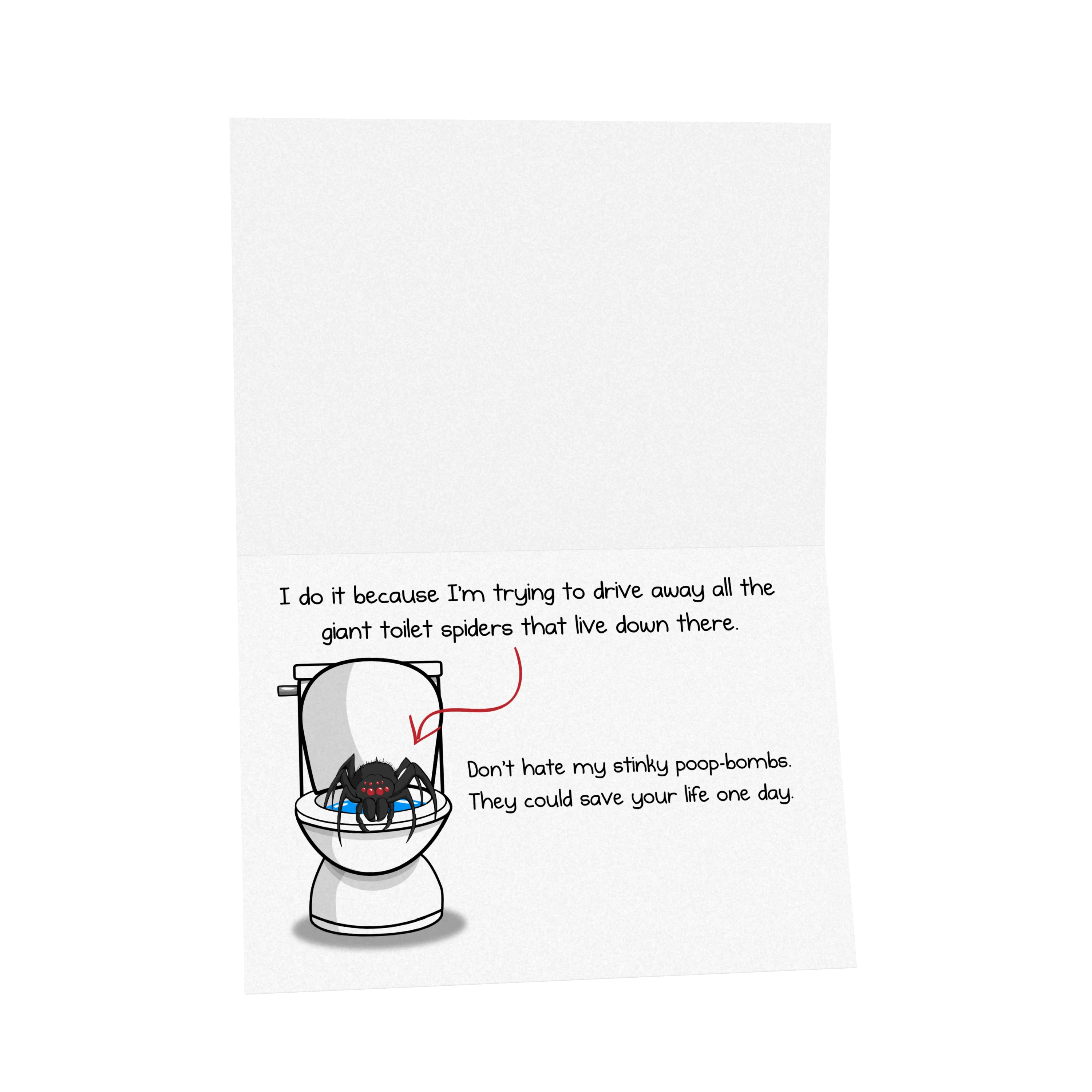 NSFW Toilet Spider - Love & Friendship Greeting Card - Image 3