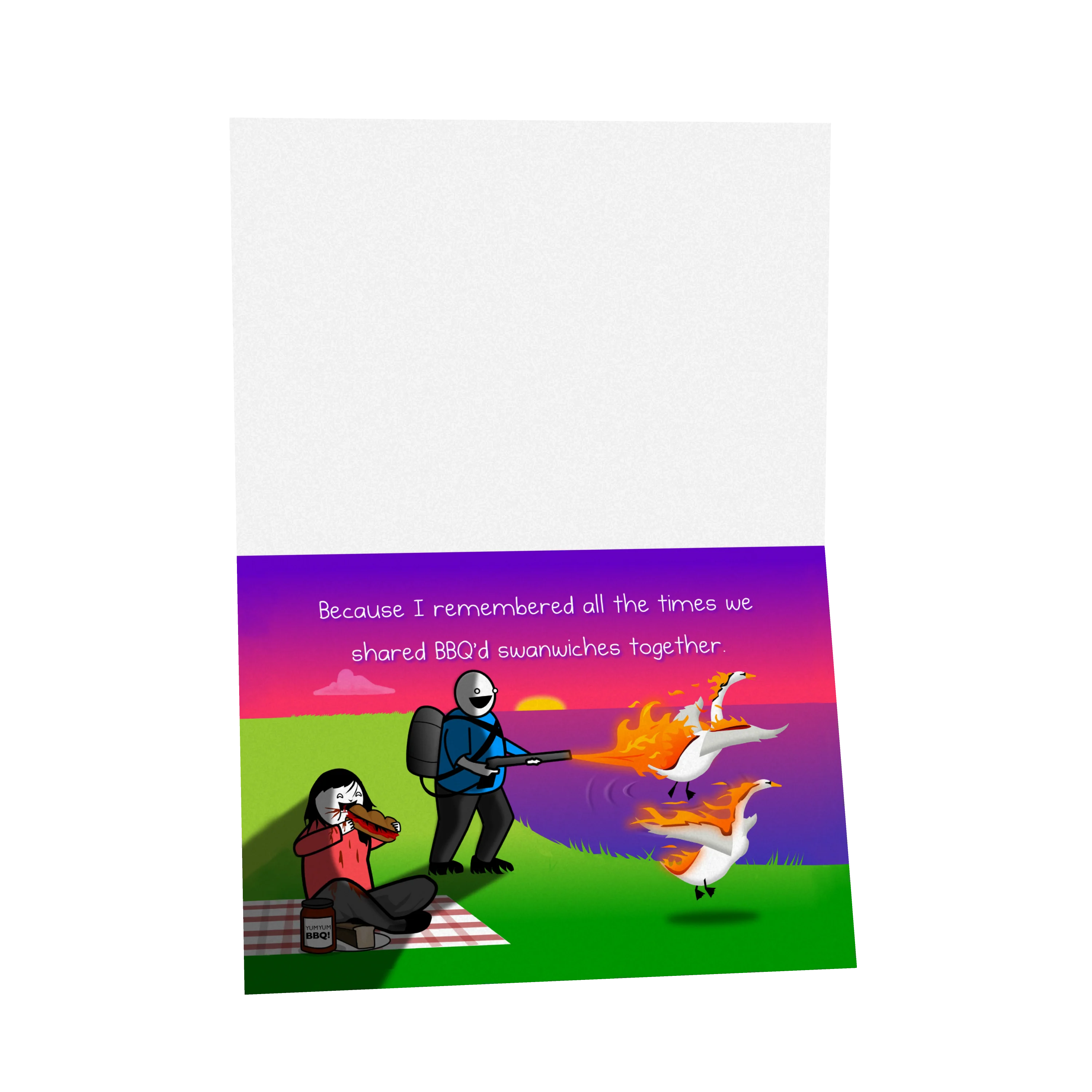 Swans - NSFW Love & Friendship Greeting Card - Image 3